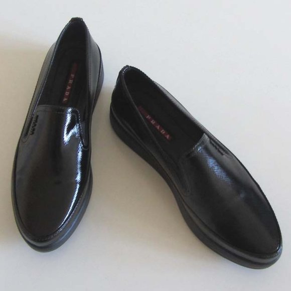 PRADA patent saffiano platform skate sneakers 35 / 5 US - Picture 3 of 8